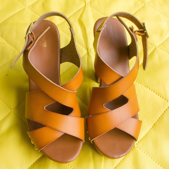 Mossimo Supply Co. Shoes - Strappy Cognac Block Heels